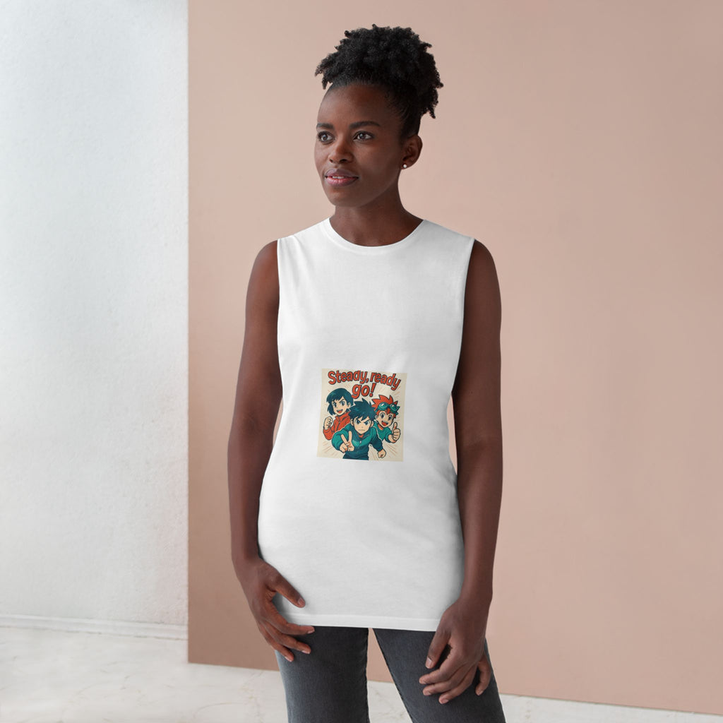 Playful “Heirs” Unisex Tank Top - Steady, Ready, Go!