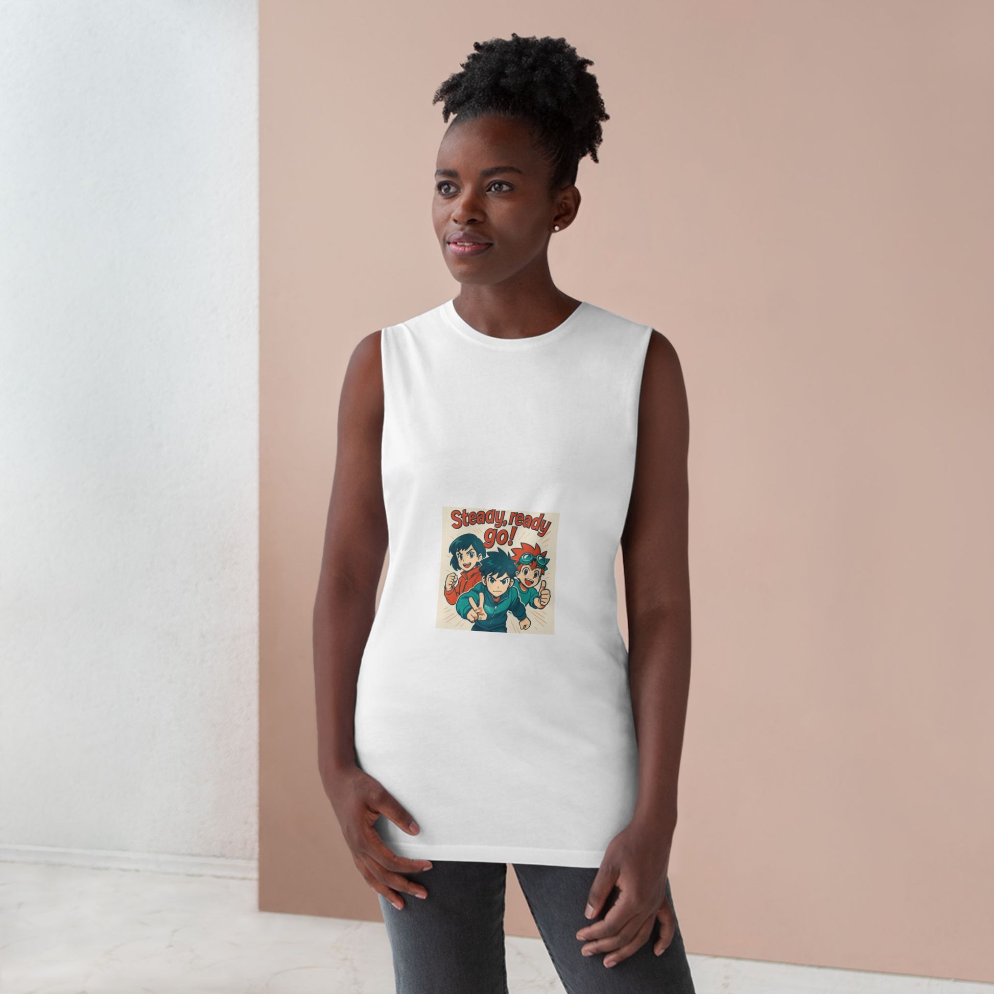 Playful “Heirs” Unisex Tank Top - Steady, Ready, Go!