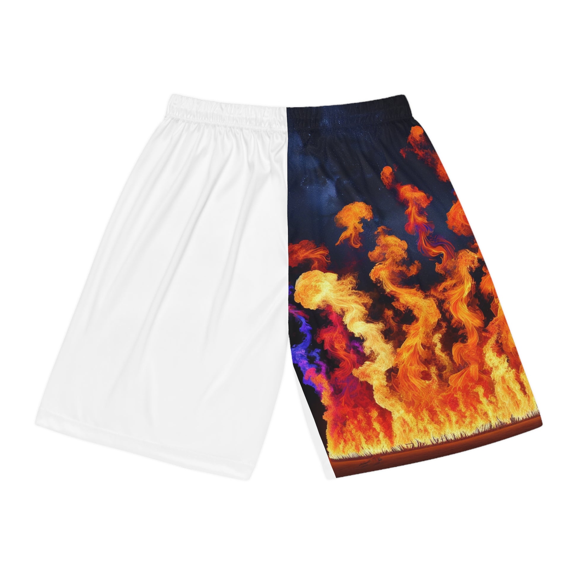 “HEIRS” Vibrant Fire Dance Basketball Shorts, Athletic Shorts, Sportswear, Summer Activewear, Gift for Athletes