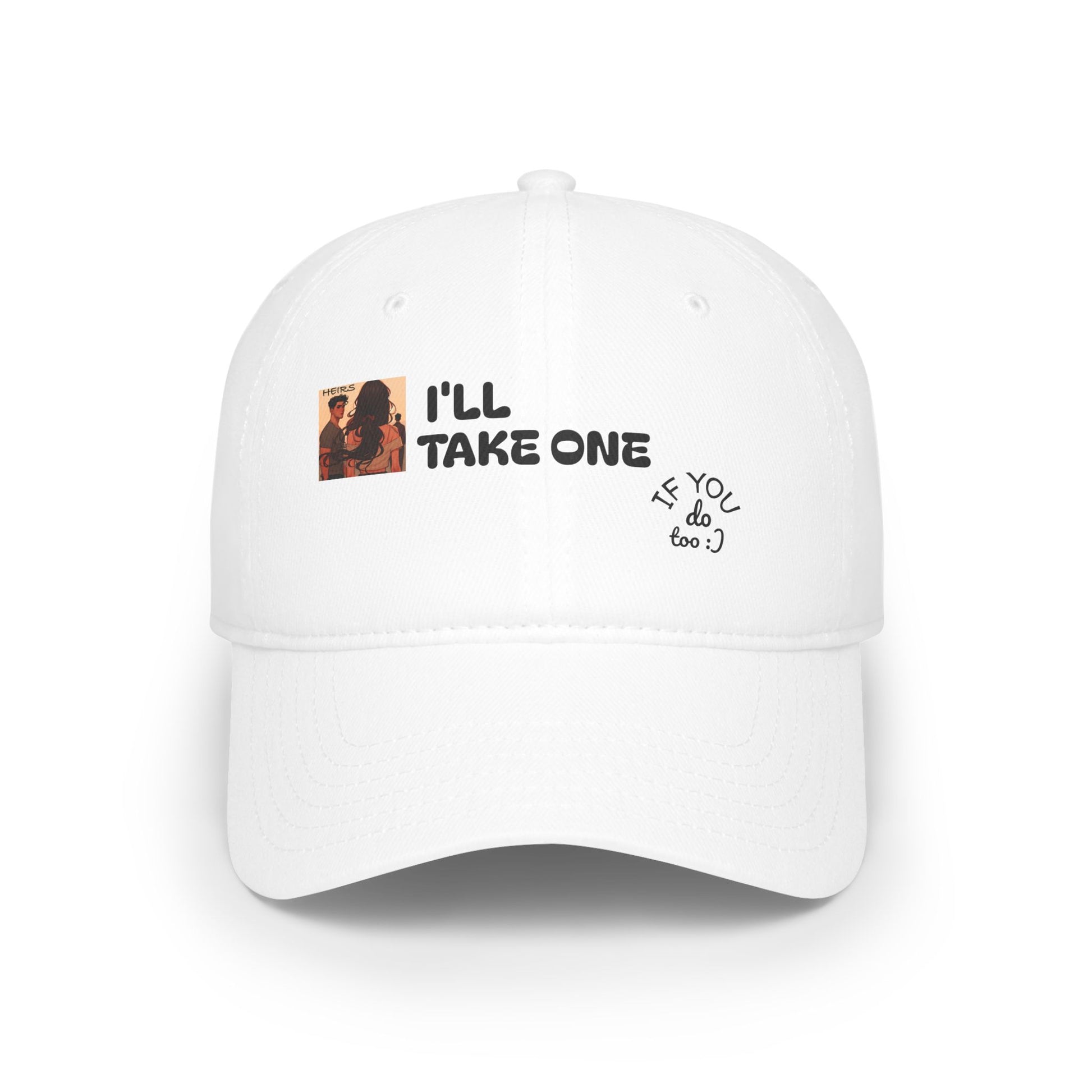 “HIERS” White Low Profile Baseball Cap - Casual Style, Gift for Friends, Trendy Hat for Everyday Wear, Summer Accessory, Quotes Cap